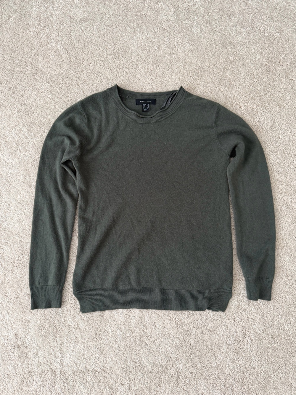 Olive Green Lightweight Crewneck Sweater